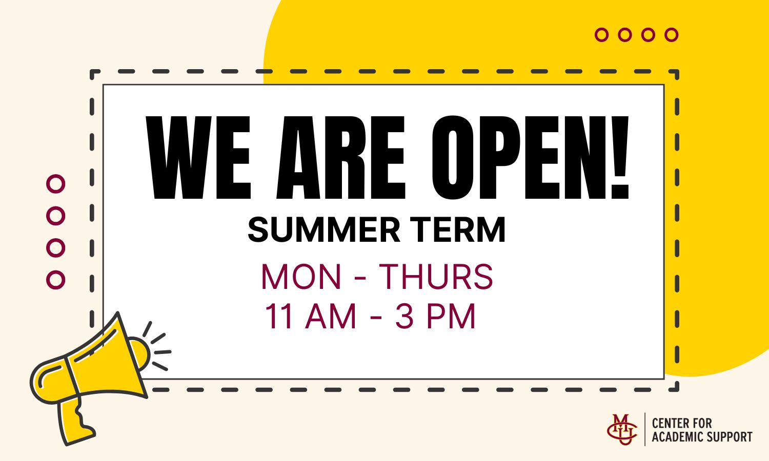Open for Summer Banner