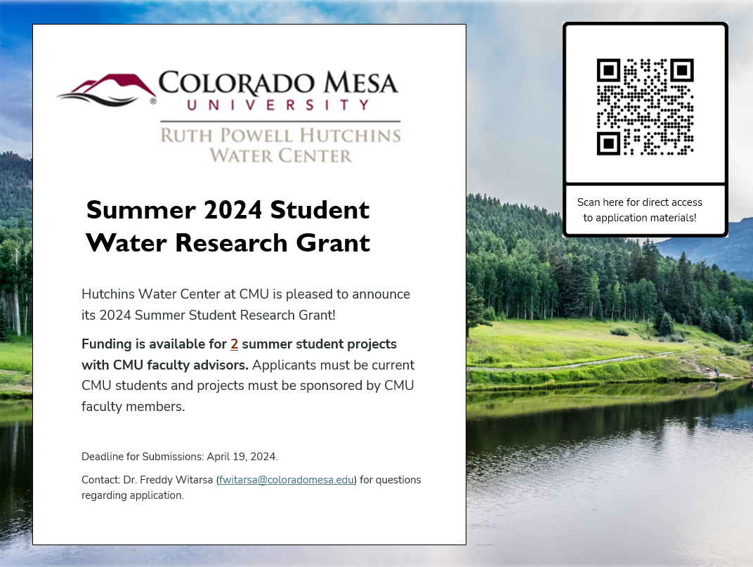 Student Water Research Grant Information Flier