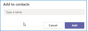 Add to contacts Dialog Box