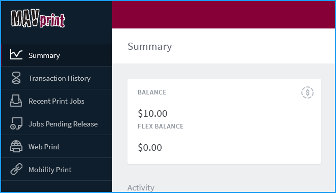 MAVprint Summary Screen