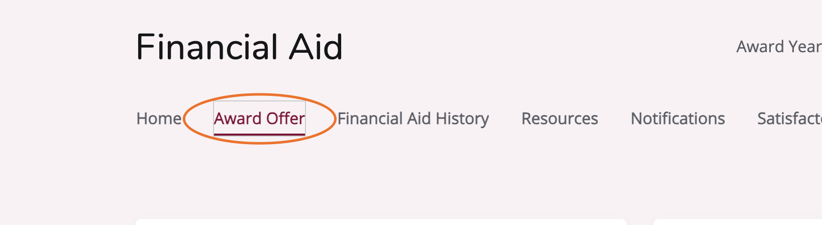 Award offer tab