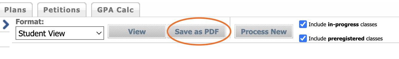 Save as PDF button