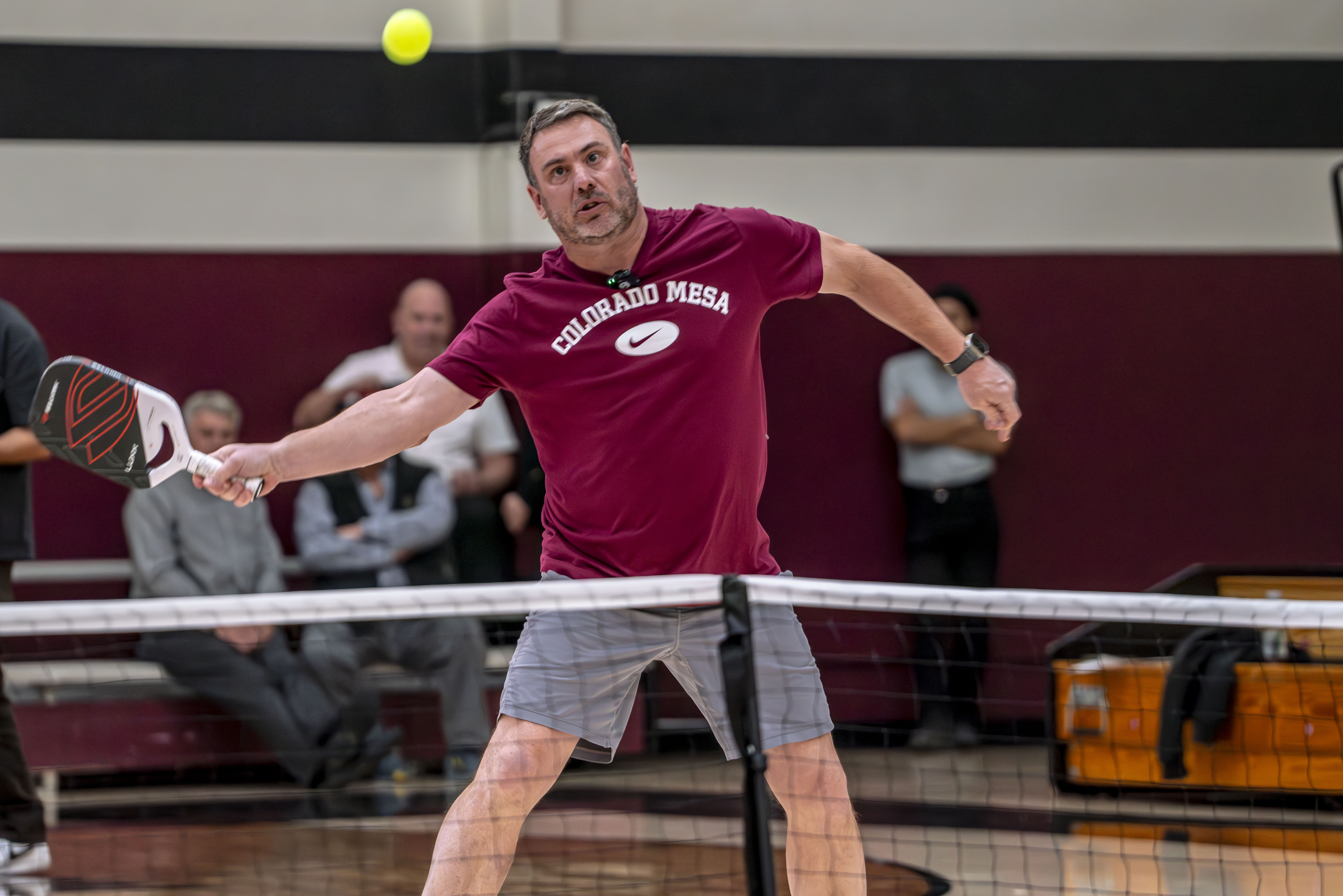 Canvas Credit Union CEO Chad Shane during pickleball match